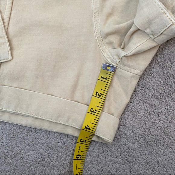 Blanknyc Twill Exposed Button Fly Belted Shorts Beige 31 - Picture 8 of 8